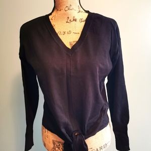 Dex front tie black sweater